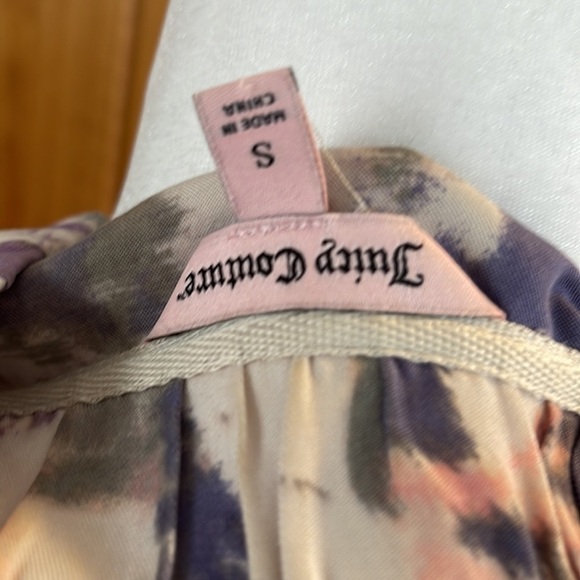 Juicy Couture Y2k Inspired pink Purple blue Floral Abstract Zip Jacket small - Picture 4 of 8